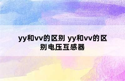 yy和vv的区别 yy和vv的区别电压互感器